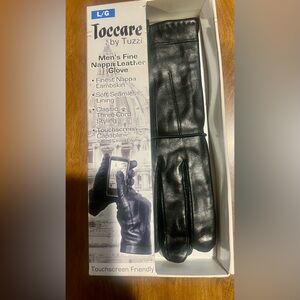 NEW Toccare by Tuzzi Men’s L Fine Nappa Leather Gloves Black w Touchscreen